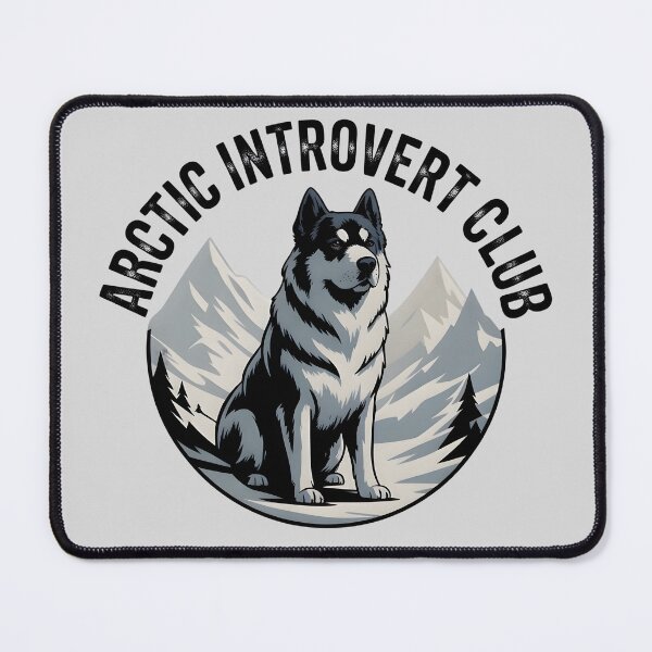 Item preview, Arctic Introvert Club – Husky Dog in Snowy Mountains Minimalist Adventure Design designed and sold by TrendPrinter.