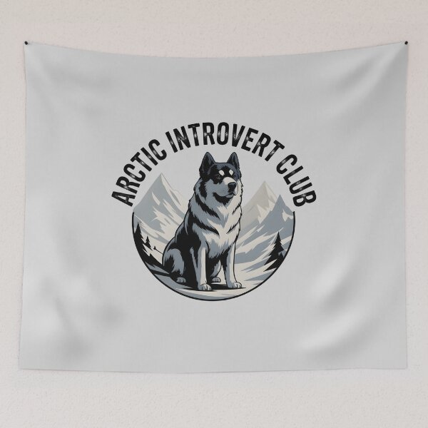 Item preview, Arctic Introvert Club – Husky Dog in Snowy Mountains Minimalist Adventure Design designed and sold by TrendPrinter.