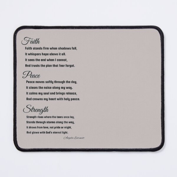 Item preview, Faith, Peace & Strength – Inspirational Christian Poem Design designed and sold by Angie's Empire Designs.