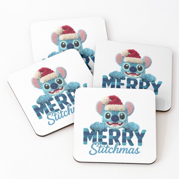 Item preview, Stitch Merry Christmas | Fluffy Santa Hat Plaid Knitted Lettering Design designed and sold by Krasnovaovaova.