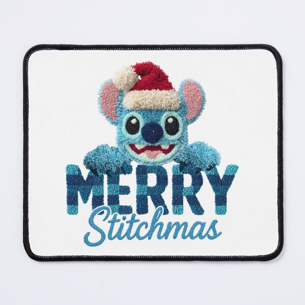 Item preview, Stitch Merry Christmas | Fluffy Santa Hat Plaid Knitted Lettering Design designed and sold by Krasnovaovaova.