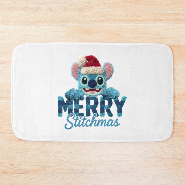 Item preview, Stitch Merry Christmas | Fluffy Santa Hat Plaid Knitted Lettering Design designed and sold by Krasnovaovaova.