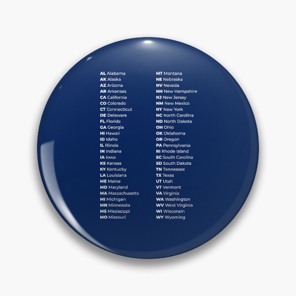 Item preview, 50 States List in USA – Blue & White Edition designed and sold by AnnSign.