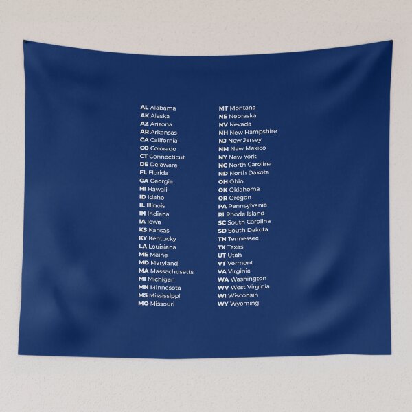 Item preview, 50 States List in USA – Blue & White Edition designed and sold by AnnSign.