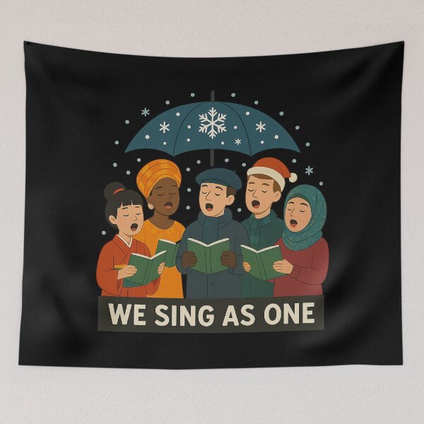 Item preview, We Sing As One – Multicultural Holiday Choir Unity Design designed and sold by AddictiveDesign.