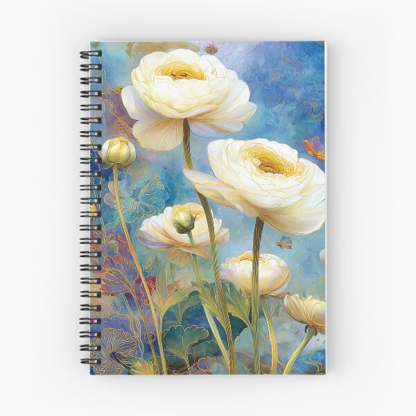 Item preview, White Ranunculus: Vintage Botanical Abstract designed and sold by ChefsSpicyFits.