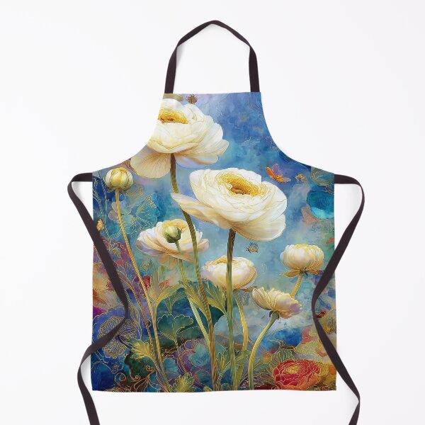 Item preview, White Ranunculus: Vintage Botanical Abstract designed and sold by ChefsSpicyFits.