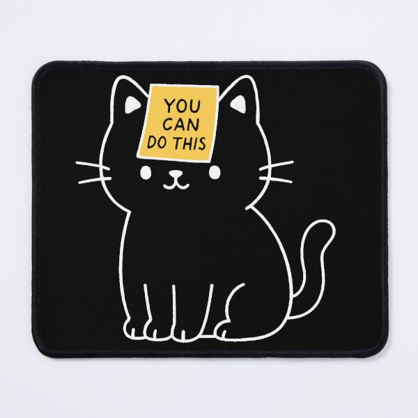 Item preview, Black cat motivational phrase  designed and sold by loveiscosmic.