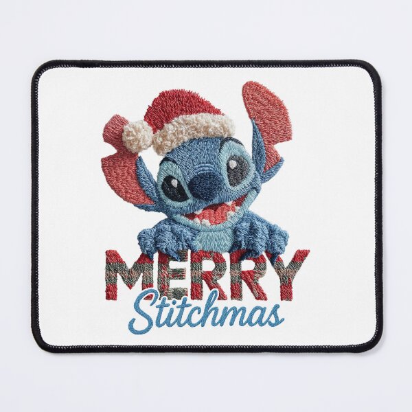 Item preview, Stitch Merry Christmas | Fluffy Santa Hat Plaid Knitted Lettering Design designed and sold by Krasnovaovaova.
