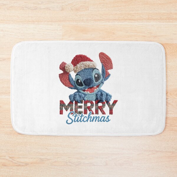 Item preview, Stitch Merry Christmas | Fluffy Santa Hat Plaid Knitted Lettering Design designed and sold by Krasnovaovaova.