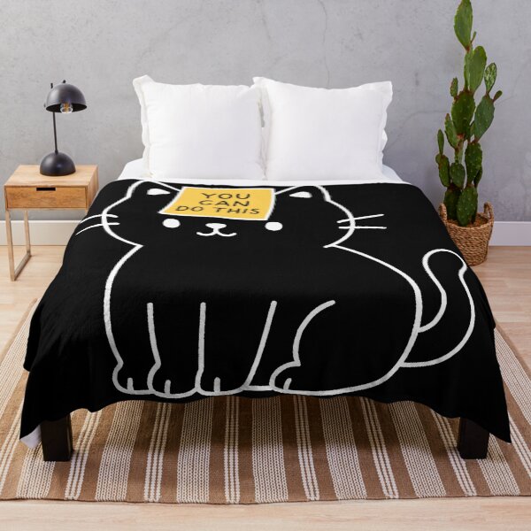 Item preview, Black cat motivational phrase designed and sold by loveiscosmic.