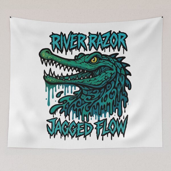 Item preview, River Razor – Jagged Flow Gharial Tribal River Predator Art designed and sold by WildlifeInc.