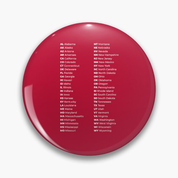 Item preview, 50 States List in USA – Red & White Edition designed and sold by AnnSign.
