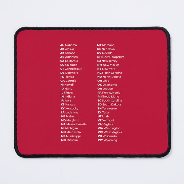 Item preview, 50 States List in USA – Red & White Edition designed and sold by AnnSign.