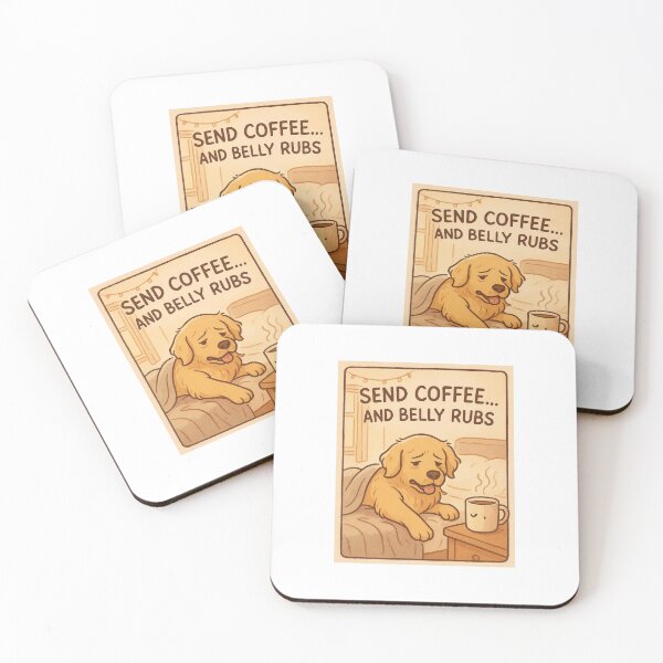 Item preview, Send Coffee... and belly rubs designed and sold by The Cozy Cauldron.