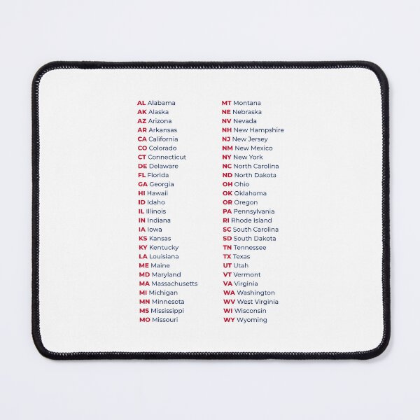 Item preview, 50 States List in USA – Red & Blue Edition designed and sold by AnnSign.