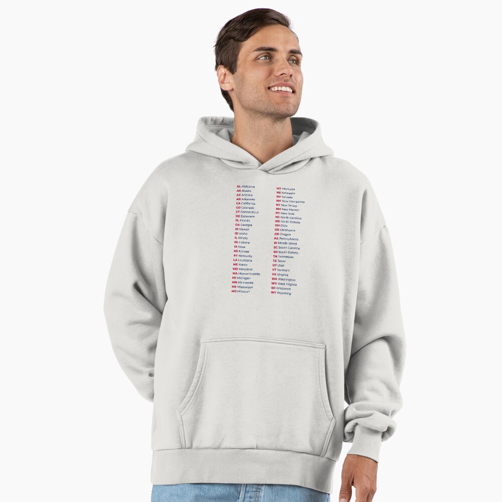 50 States List in USA – Red & Blue Edition Poster