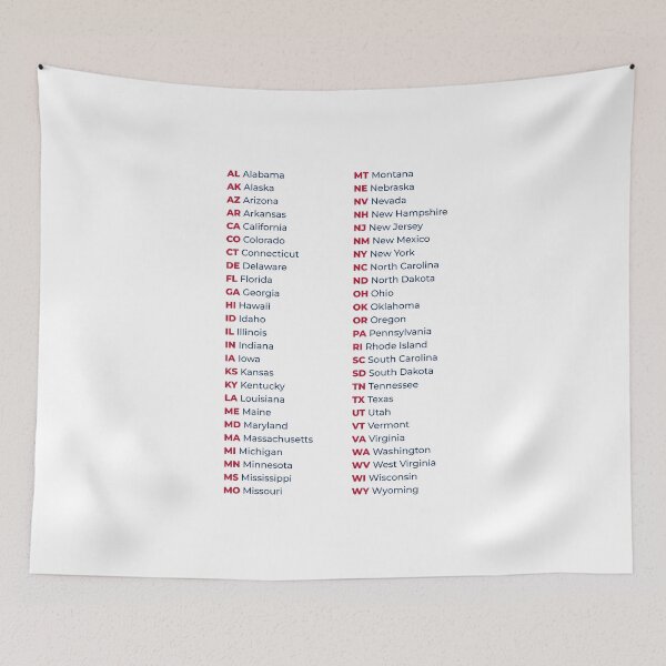Item preview, 50 States List in USA – Red & Blue Edition designed and sold by AnnSign.