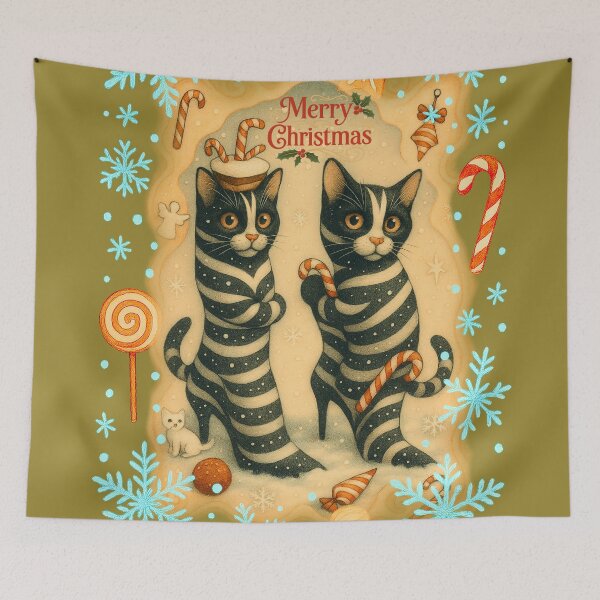 Item preview, Merry Christmas - Whimsical Winter Felines designed and sold by Jani-art-world.