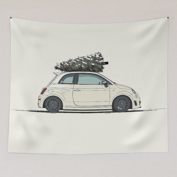 Item preview, Fiat 500 Abarth with Christmas Tree designed and sold by blackdogshop.