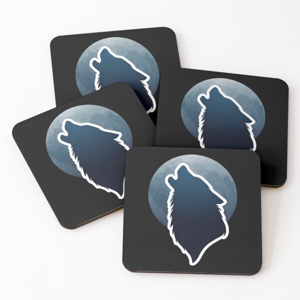 Item preview, Wolf Silhouette Howling at Full Moon, Mystical Night Sky Design designed and sold by Moodune.