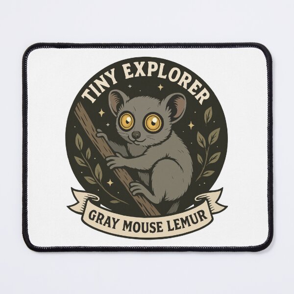 Item preview, Tiny Explorer Gray Mouse Lemur Artwork designed and sold by WildlifeInc.