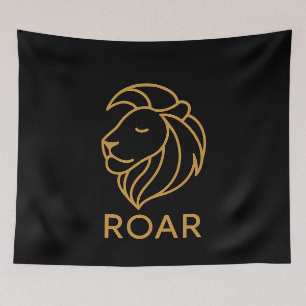 Item preview, Minimalist Lion Head Roar Outline Design designed and sold by k3rstman1.
