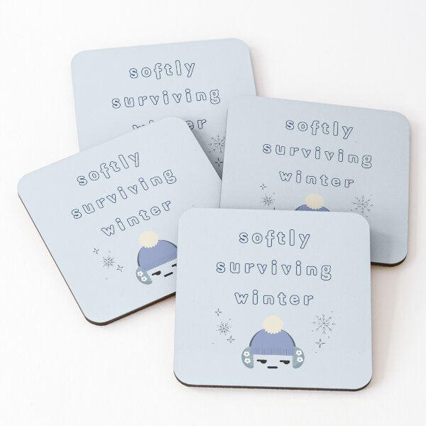 Item preview, Softly Surviving Winter – Low Battery Club Aesthetic Meme Design designed and sold by mintmono-studio.