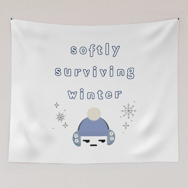 Item preview, Softly Surviving Winter – Low Battery Club Aesthetic Meme Design designed and sold by mintmono-studio.
