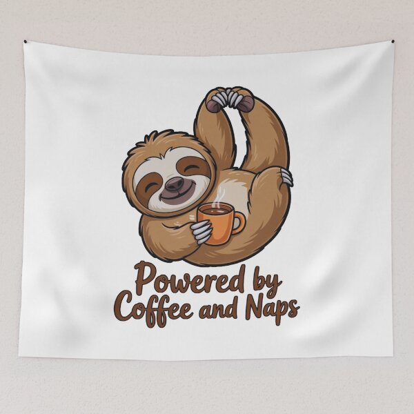 Item preview, Powered by Coffee and Naps – Cute Sloth Lover T-Shirt designed and sold by grand-shop1.