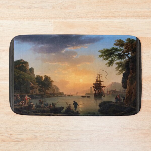 Item preview, Landscape at Sunset with Fishermen Returning with Their Catch by Claude Joseph Vernet designed and sold by Xzendor7 Digital Art Creations.