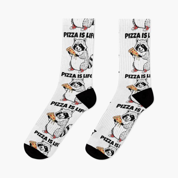 Item preview, Cute raccoon eating pizza - ‘Pizza is life’ designed and sold by threeABinks.