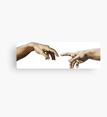 The creation of Adam Canvas Print