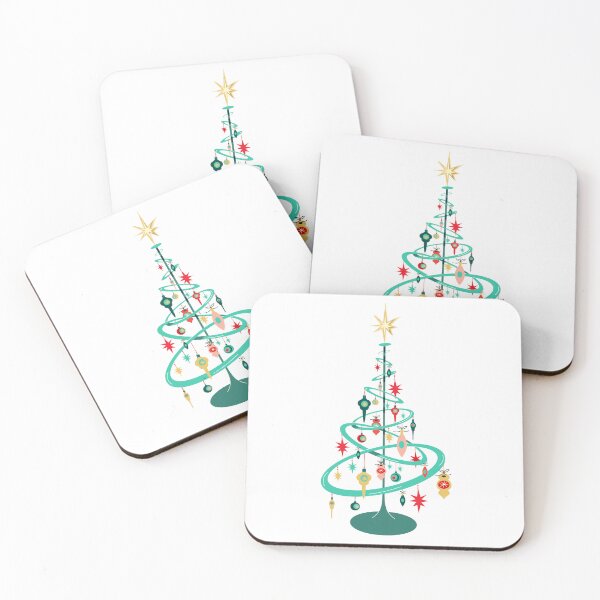 Item preview, Atomic Age retro MCM Mid Century modern Christmas Tree with star topper and ornaments designed and sold by Jdawnink.