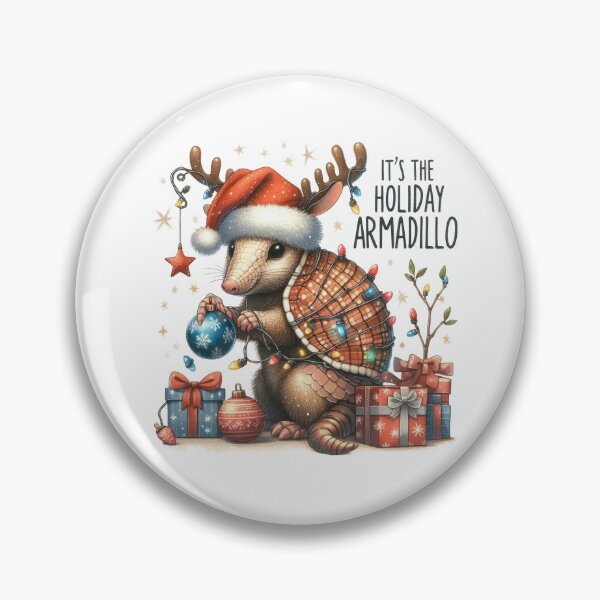 Item preview, The Holiday Armadillo – Festive Christmas Animal Illustration designed and sold by lojadpop.