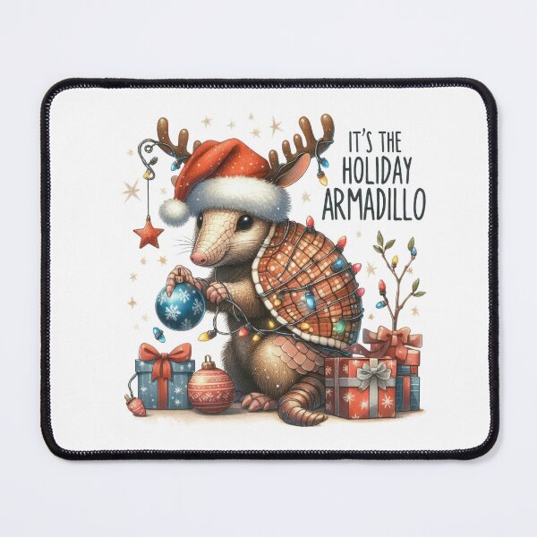 Item preview, The Holiday Armadillo – Festive Christmas Animal Illustration designed and sold by lojadpop.