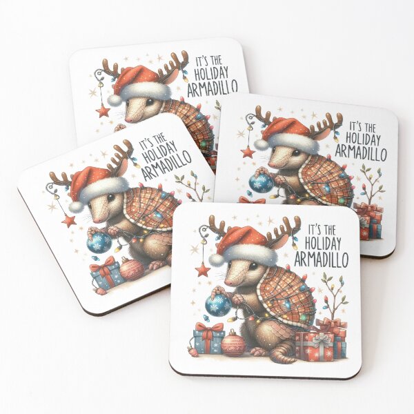 Item preview, The Holiday Armadillo – Festive Christmas Animal Illustration designed and sold by lojadpop.