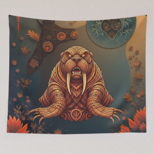 Item preview, Ornamental Walrus Spirit designed and sold by DotsNSoul.