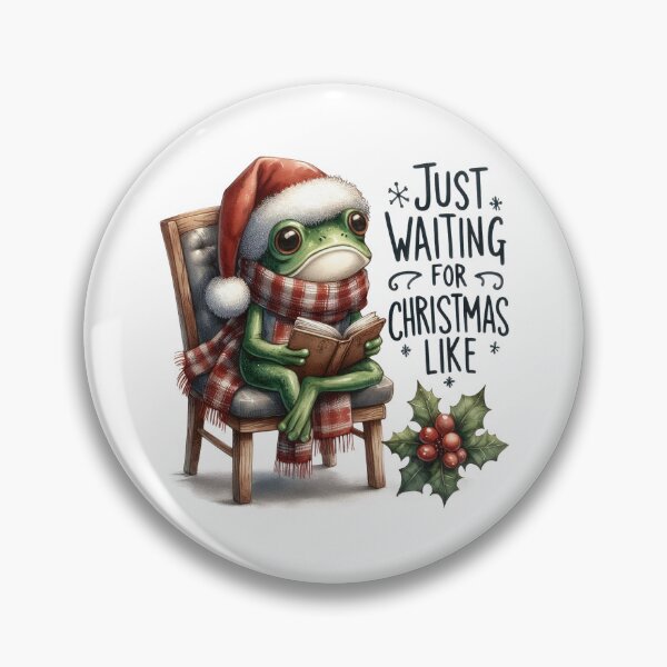 Item preview, Funny Christmas Frog Waiting Meme | Merry Holiday Reader designed and sold by lojadpop.