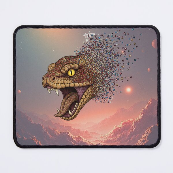 Item preview, Glitch Snake Head Design – Fierce Digital Distortion Artwork Futuristic Animal Art designed and sold by DotsNSoul.