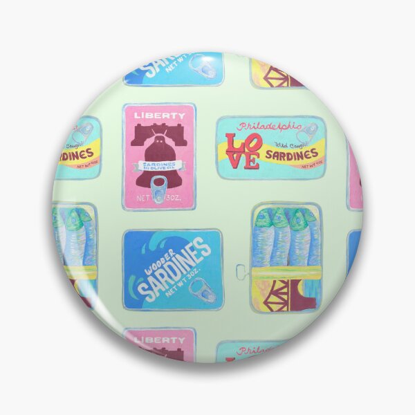 Item preview, Philadelphia Sardine Tin Fish Gouache Painting Repeating Pattern designed and sold by buccibecca.