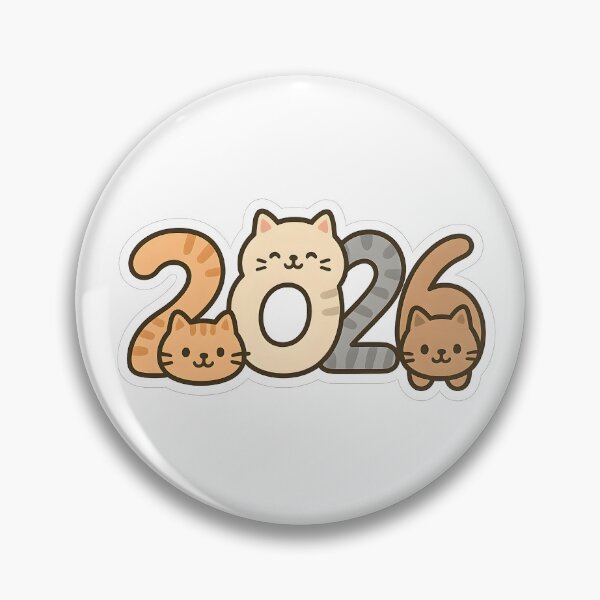 Item preview, Cute Cat 2026 New Year Sticker designed and sold by SassyArtistry.