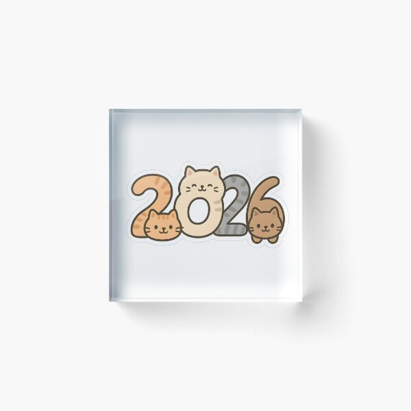 Item preview, Cute Cat 2026 New Year Sticker designed and sold by SassyArtistry.