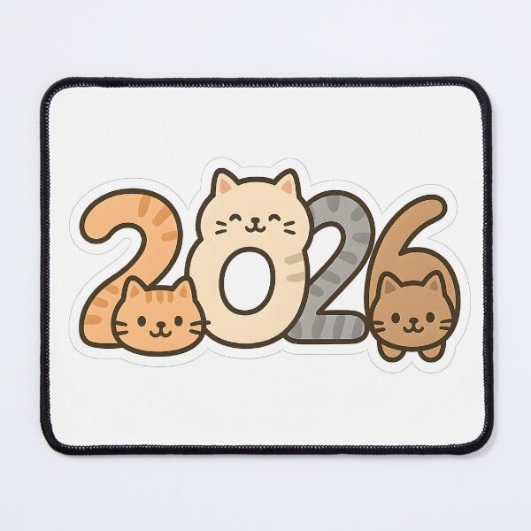 Item preview, Cute Cat 2026 New Year Sticker designed and sold by SassyArtistry.