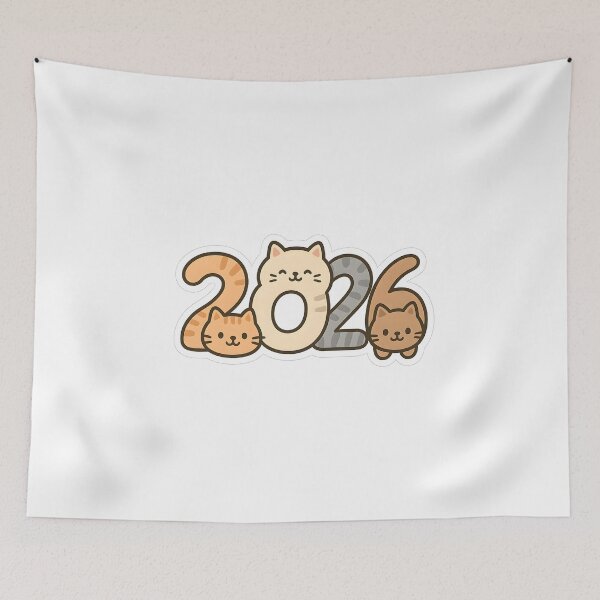 Item preview, Cute Cat 2026 New Year Sticker designed and sold by SassyArtistry.