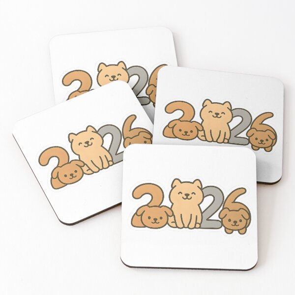Item preview, Cute Dog and Cat 2026 New Year Sticker designed and sold by SassyArtistry.