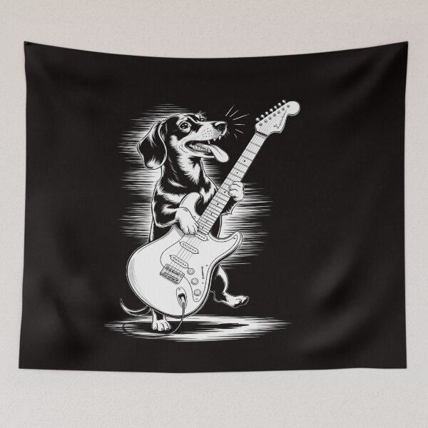 Item preview, Dachshund Playing Guitar Rock Music Dog Lover designed and sold by ControlCenter.