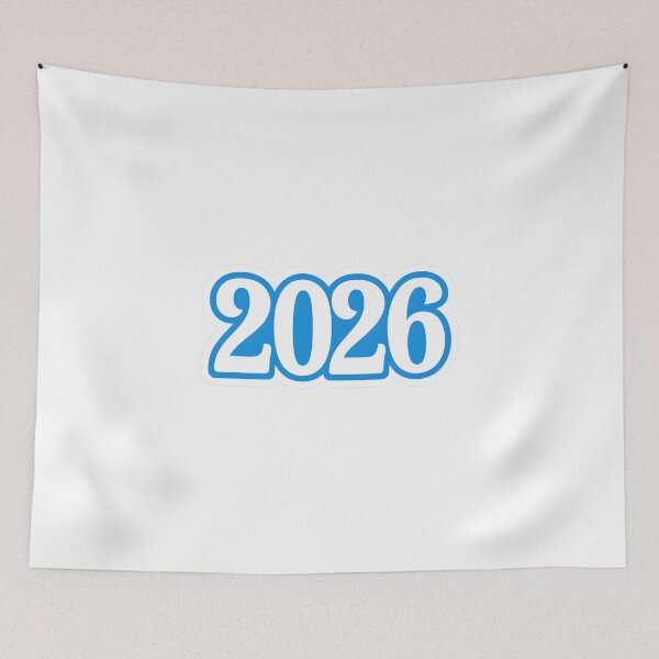 Item preview, Blue Outline 2026 New Year Sticker designed and sold by SassyArtistry.