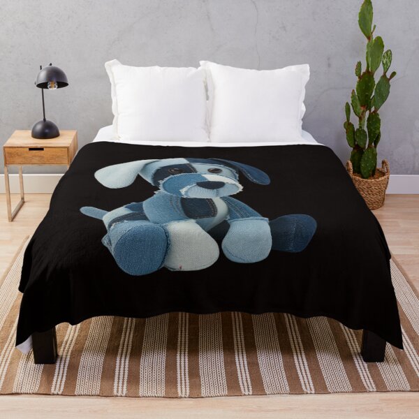 Aperçu de l'œuvre Adorable chiot en patchwork de denim, art canin, denim pour hommes et femmes créée et vendue par ControlCenter.