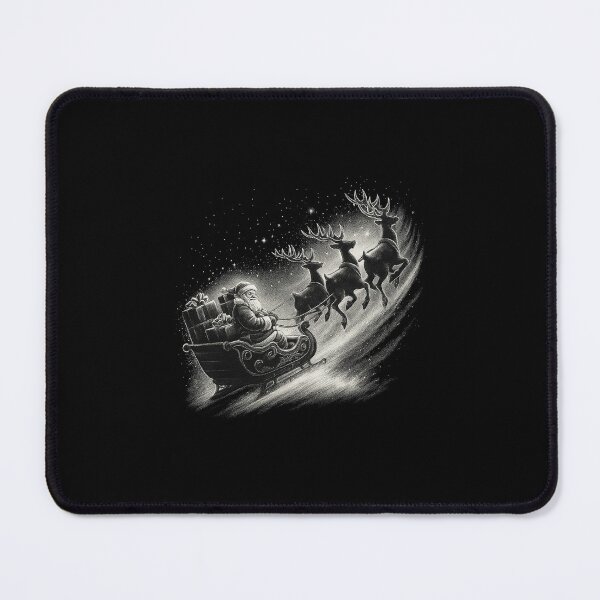 Item preview, Santa Sleigh Ride PNG, Vintage Christmas Design, Retro Santa Claus Clipart, Reindeer Night Sky Art, Holiday Xmas designed and sold by shopmionmion.